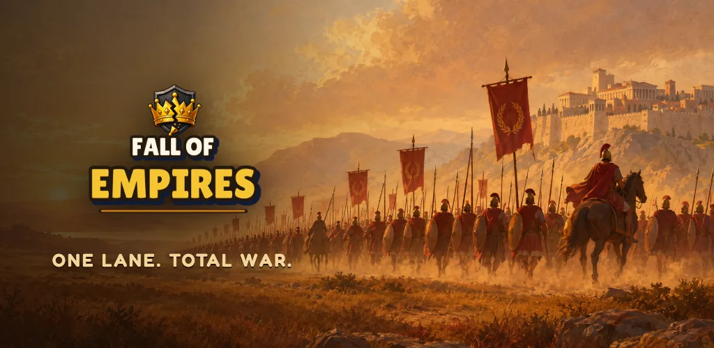 Fall of Empires: a Roman army marching at sunset towards a walled city